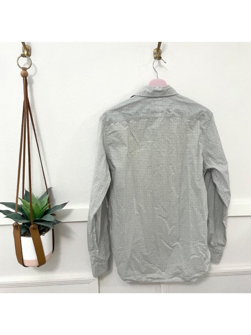 Singer + Sargent Grey Printed Long Sleeve Top Size M Dot - Picture 5 of 5